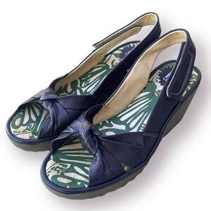 Fly London Yman Slingback Wedges Size 7